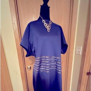 Royal Blue Dress with Embellishments